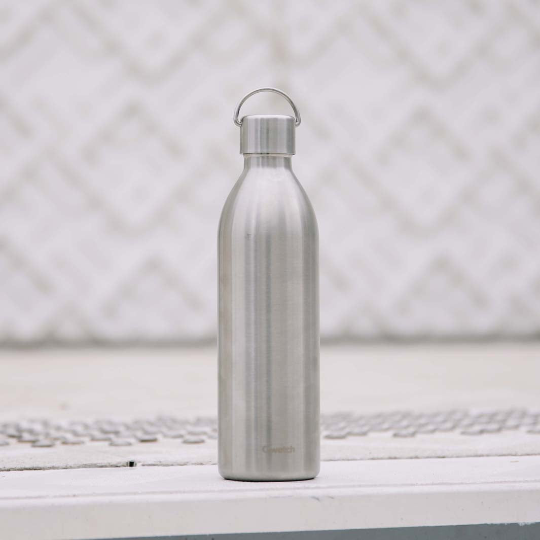 Qwetch – Isolierte „Active“-Flasche aus Edelstahl – gebürsteter Stahl