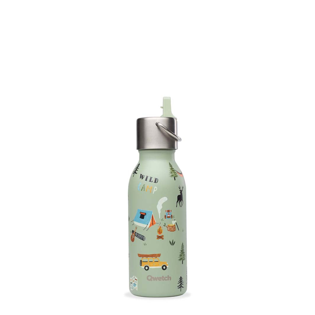 Qwetch - Insulated Stainless Steel Children's Bottle with Sports Cap - 350 ML