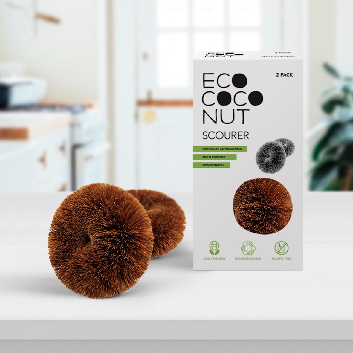 EcoCoconut set van 2 kokosnoot sponsjes