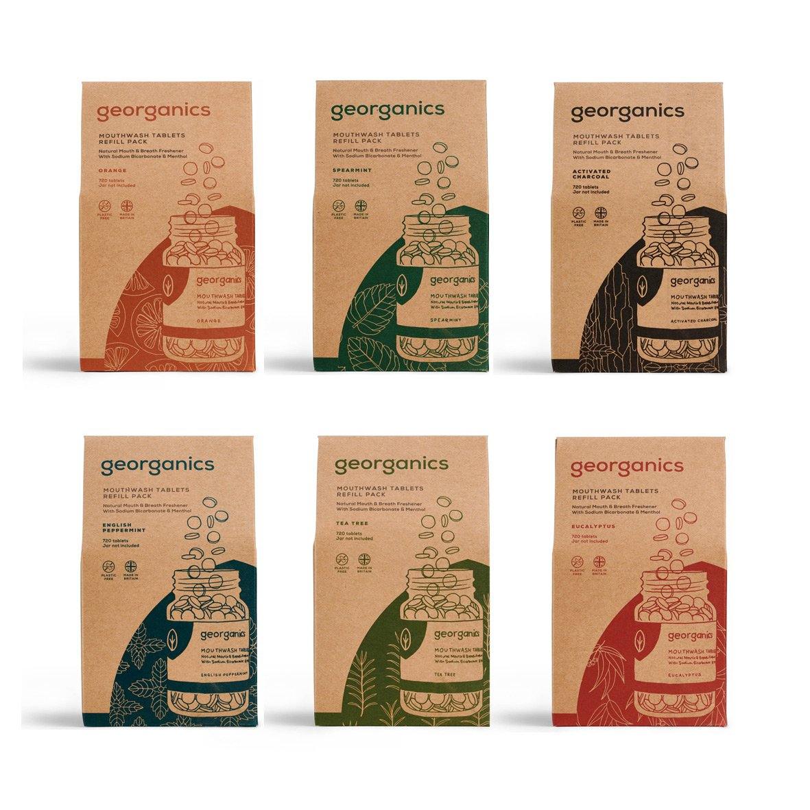 Georganics Mouthwash Tablets Refill All Flavours