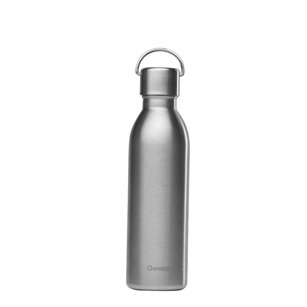 Qwetch - Insulated Stainless Steel 'Active' Bottle - Brushed Steel