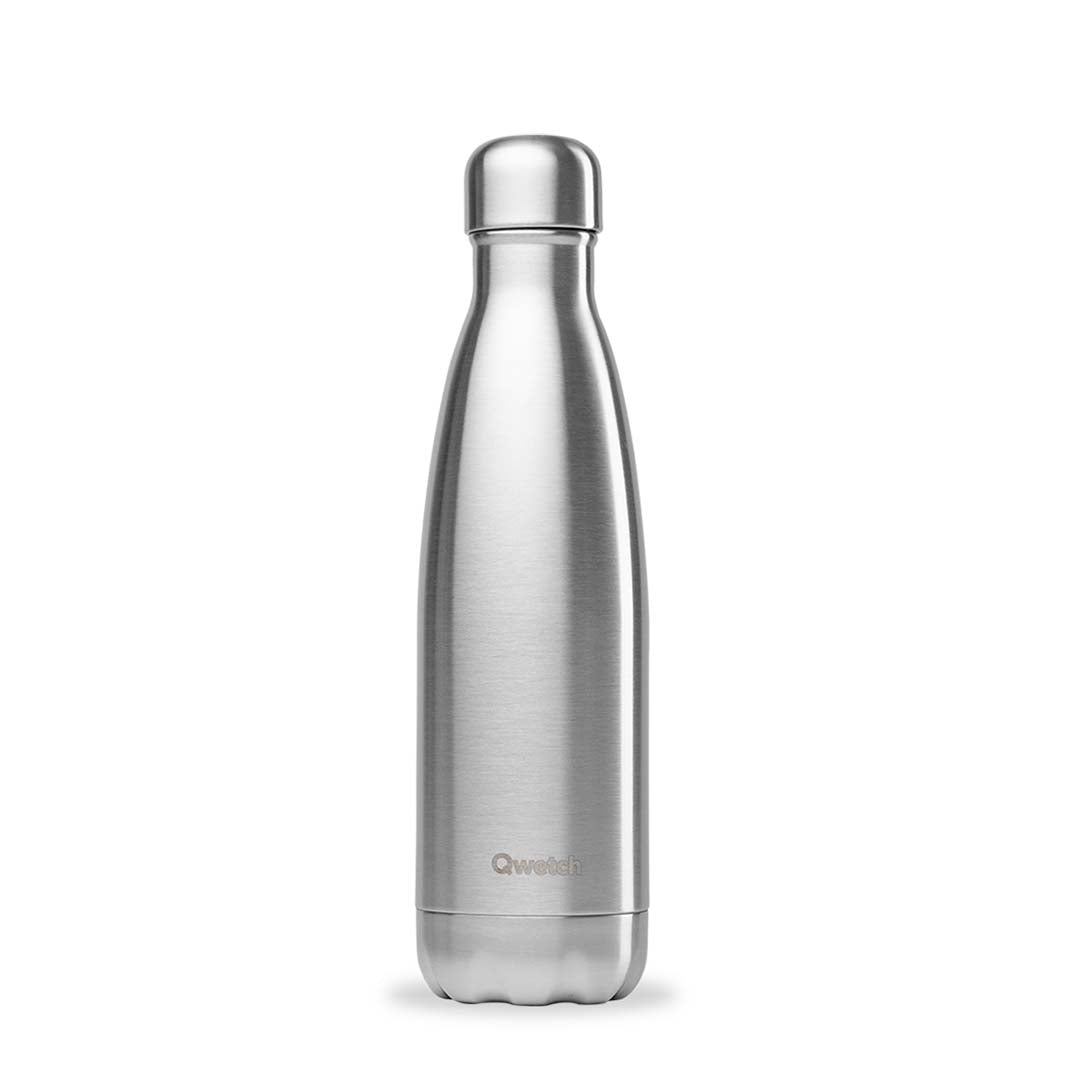 Qwetch - Insulated Stainless Steel Bottle - Brushed Steel