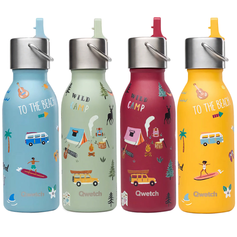 Qwetch - Insulated Stainless Steel Children's Bottle with Sports Cap - 350 ML